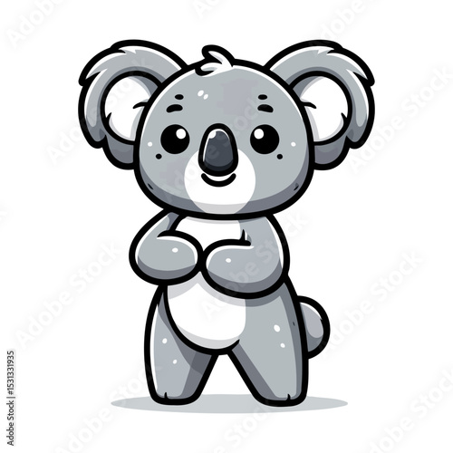 Adorable Koala Cartoon: Cute, Fluffy, and Happy Animal