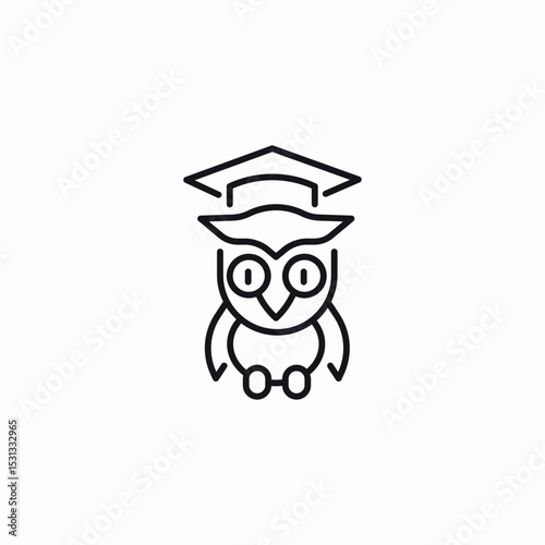 smart owl college graduate icon sign vector