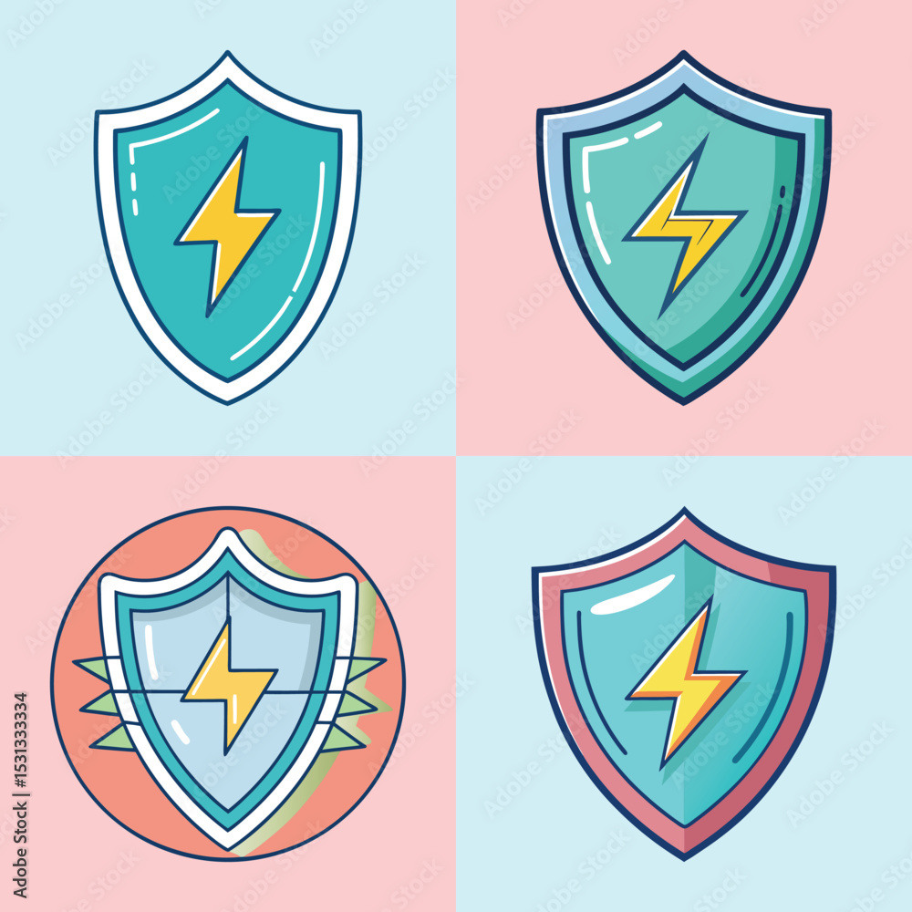 Energy Shield Flat Illustration Futuristic Sci-Fi Force Field Vector Design Energy Shield Flat Illustration Futuristic Sci-Fi Force Field Vector Design