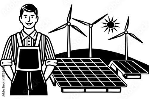 Renewable Energy Sustainable Farming & Clean Power Solutions, renewable, energy, sustainable, farming, solar, power, wind, clean, responsibility, resources, sustainability, visual, warming, progress, 