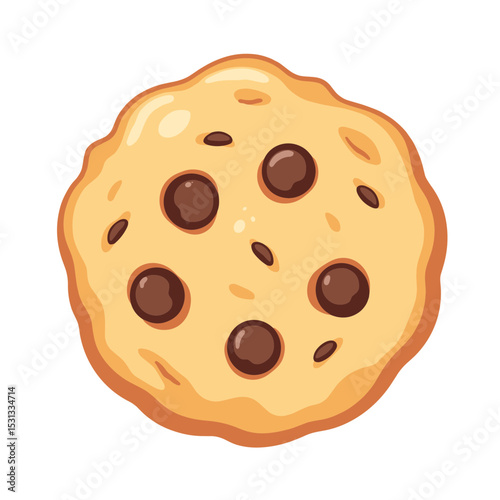 Chocolate chip cookie vector, isolated on transparent background, perfect for dessert recipes