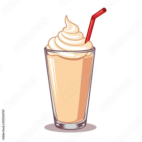 Delicious milkshake vector, creamy and refreshing on transparent background, perfect for dessert menus, food blogs, and culinary presentations