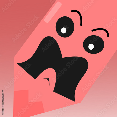 Mr. Pink Pencil, cartoon, vector
