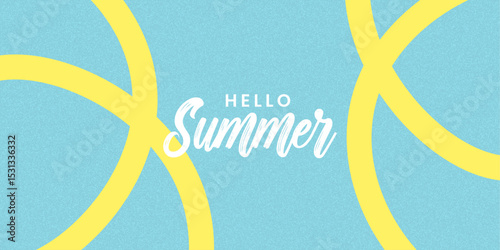 Summer abstract background with bright yellow hand-drawn lines, minimalist horizontal design for sales, poster, header, cover, fashion ads vector