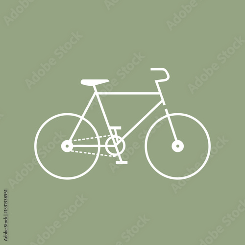Simple line drawing of a bicycle on a pastel green background  