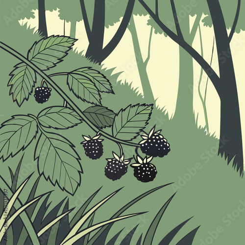 seamless background with a blackberry