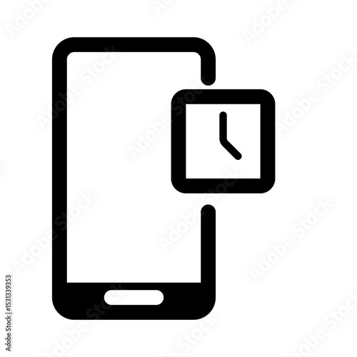 mobile phone with clock icon