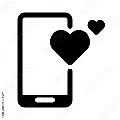mobile phone with heart symbol