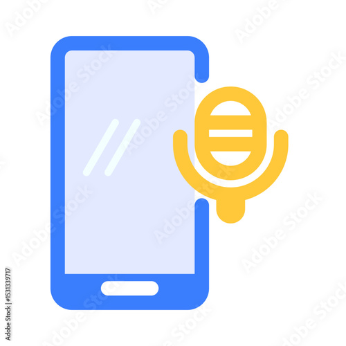 mobile phone with microphone icon