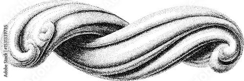 Abstract swirling brush stroke design with intense spiral elements for creative projects