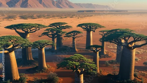 Stunning 4K Aerial Drone Footage of Ghostly Baobab Trees in Namibia's Mystical Desert Landscape