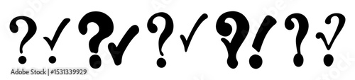 Symbols of Questions, Answers, and Exclamations Represented in a Bold and Unique Way