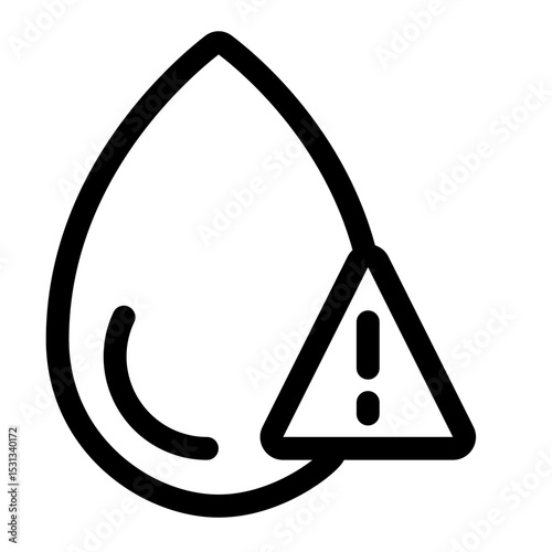 Warning contain water lineal icon style