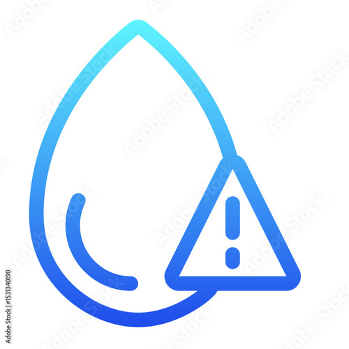 Warning contain water lineal icon style