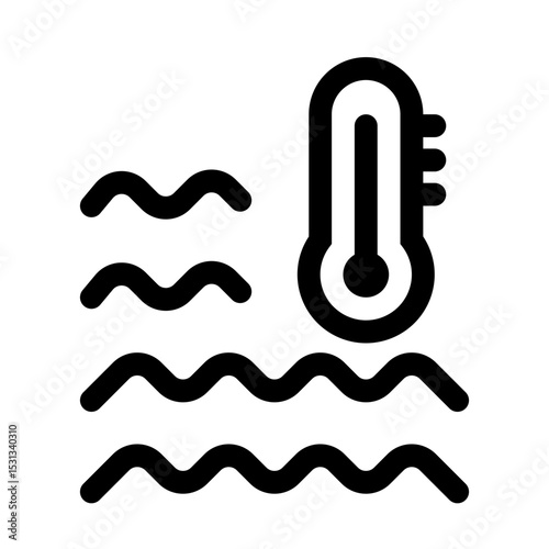 High temperature water lineal icon
