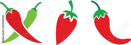 Red chili pepper vector.