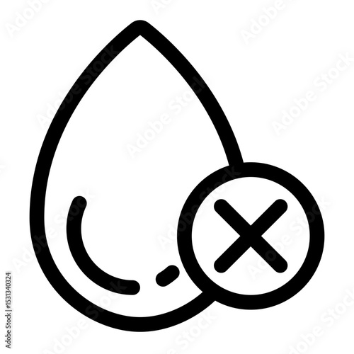 depleted water lineal icon style