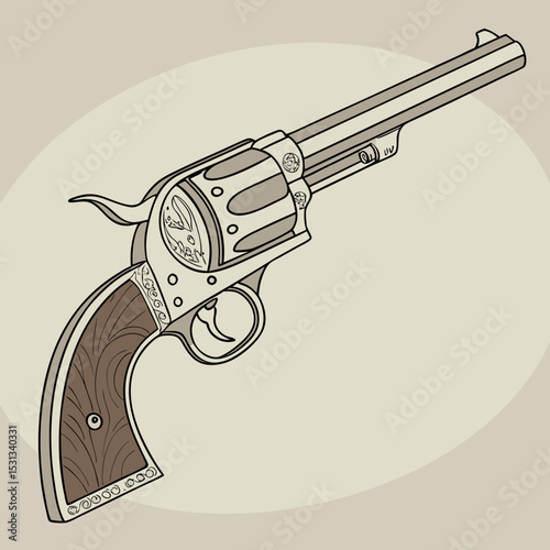 vector illustration of a pistol