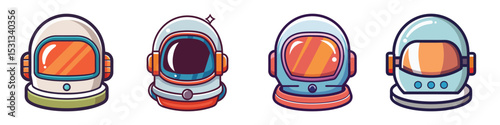 Wallpaper Mural Space Helmet Flat Illustration Futuristic Astronaut Helmet Vector Design Torontodigital.ca