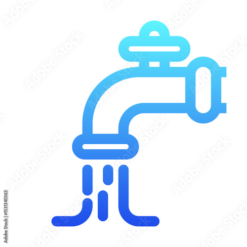 Tap water lineal icon style