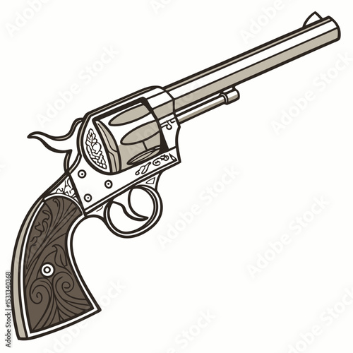 vector illustration of a pistol