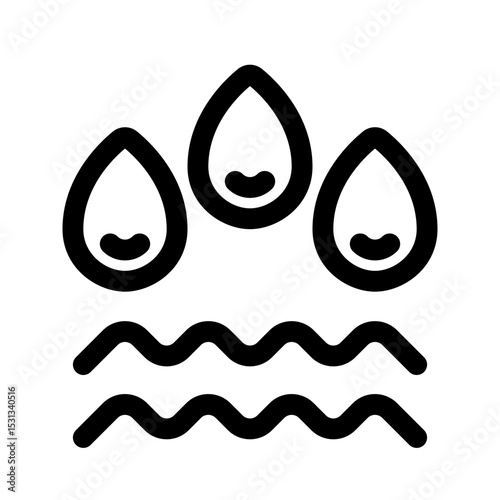 droplet water to stagnant water lineal icon style