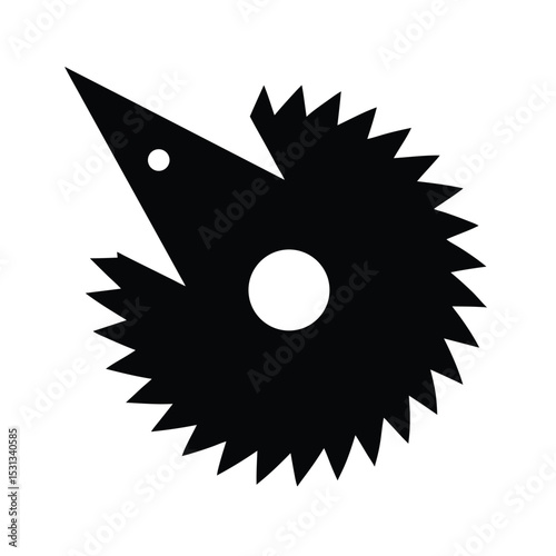 Metal cutting saw vector silhouette