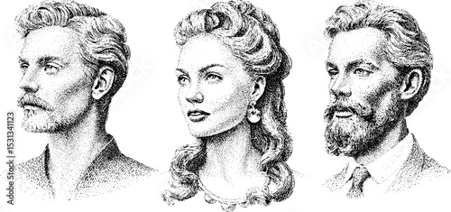 Artistic portrait sketches of translators and interpreters for language education design