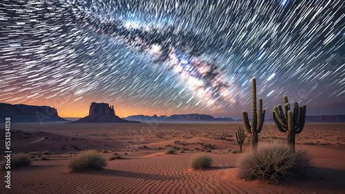 Stunning Time-Lapse of Desert Landscapes Under a Starry Night Sky