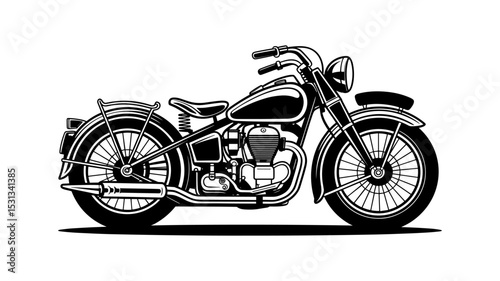 Classic Retro Motorcycle Vector Illustration