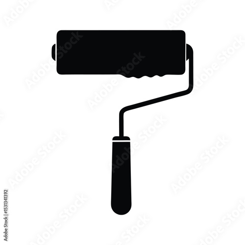 Paint roller vector silhouette