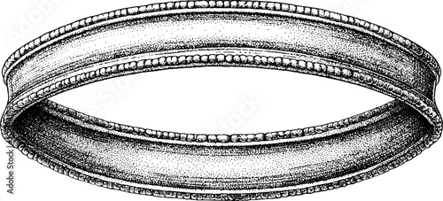 Intricate undulating ribbon bands with dotted gradient for creative design