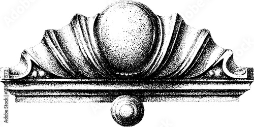 Intricate vaulted boss and carved keystone design for architectural decoration