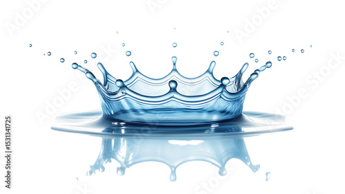 A crystalline water crown, isolated on transparent background