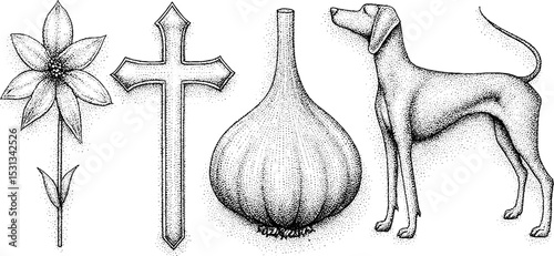 Symbolic elements for supernatural protection and guardianship designs