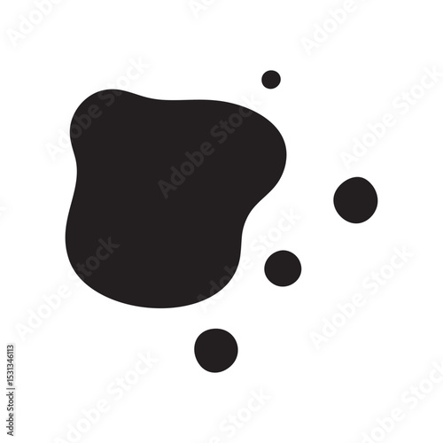 Black Ink Drips with Fluid Splash, Creative Artistic Design