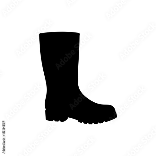 Garden boot silhouette icon vector flat design.