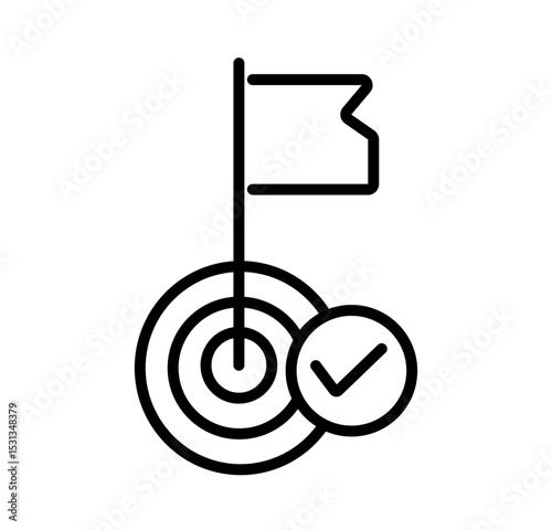 reaching at goal vector icon