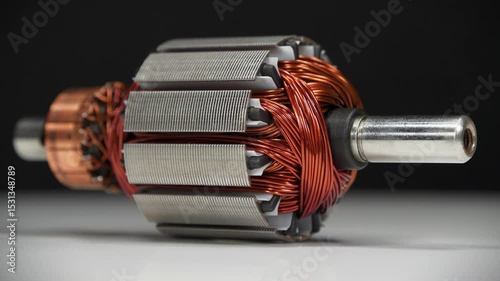 Rotor of electric motor of a small household appliance, close-up shot zoom-out video