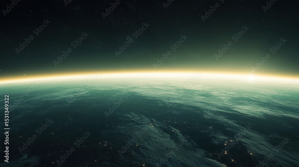 Fototapeta premium Airglow A faint emission of light by Earth's atmosphere visible