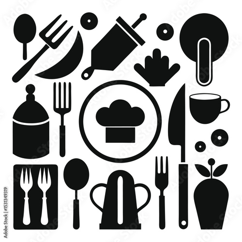 Minimalist Kitchenware Vector Set