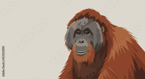 Majestic Orangutan A Captivating Illustration of an Endangered Primate