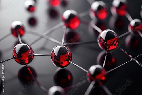 Interconnected spheres in a network design.