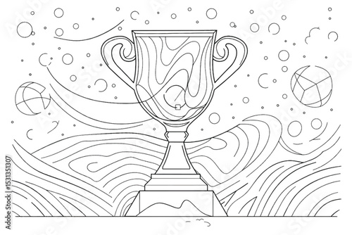 Continuous One-Line Drawing of an Award Trophy - Minimalist Achievement Art.