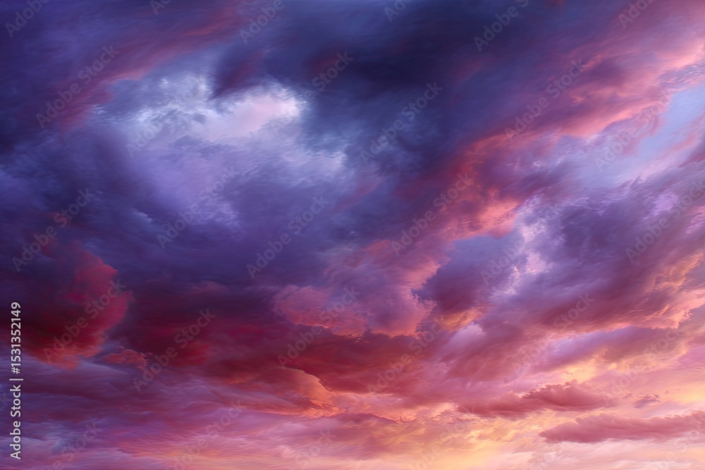 Obraz premium Dramatic sunset cloudscape, vibrant colors