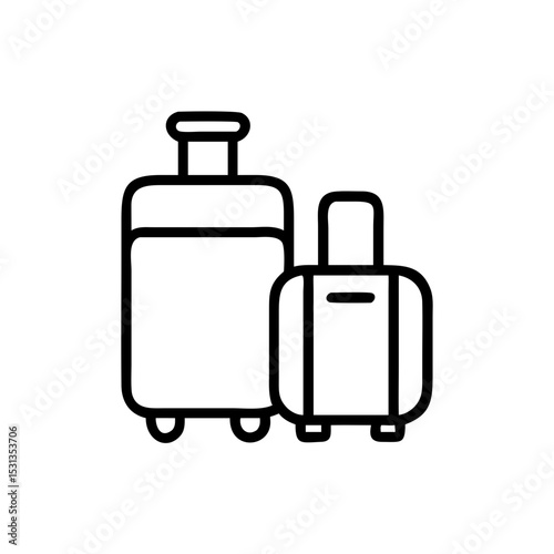 Black Travel Suitcase Vector Silhouette Design for Travel and Vacation Themes, vector line art silhouette

