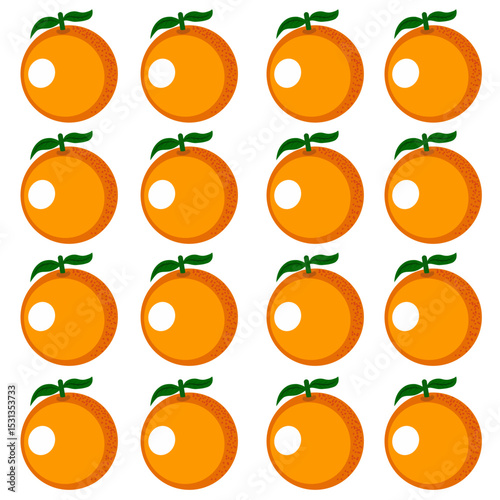 orange fruit vector illustration, seamless pattern with lemons, illustration of  Orange fruit, half and slices orange fruit for clipping path.