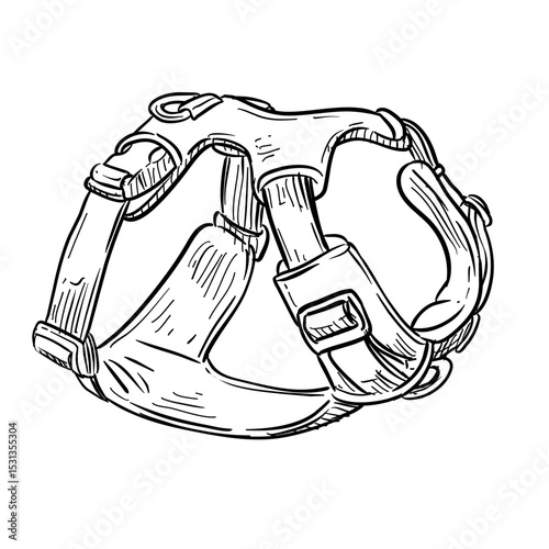 Dog harness belt handdrawn illustration⁠
