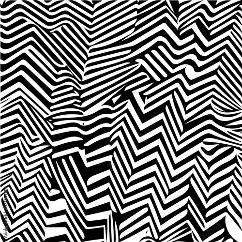 Zigzag optical illusion background, high contrast geometric lines
