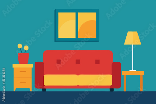 Modern living room interior design illustration